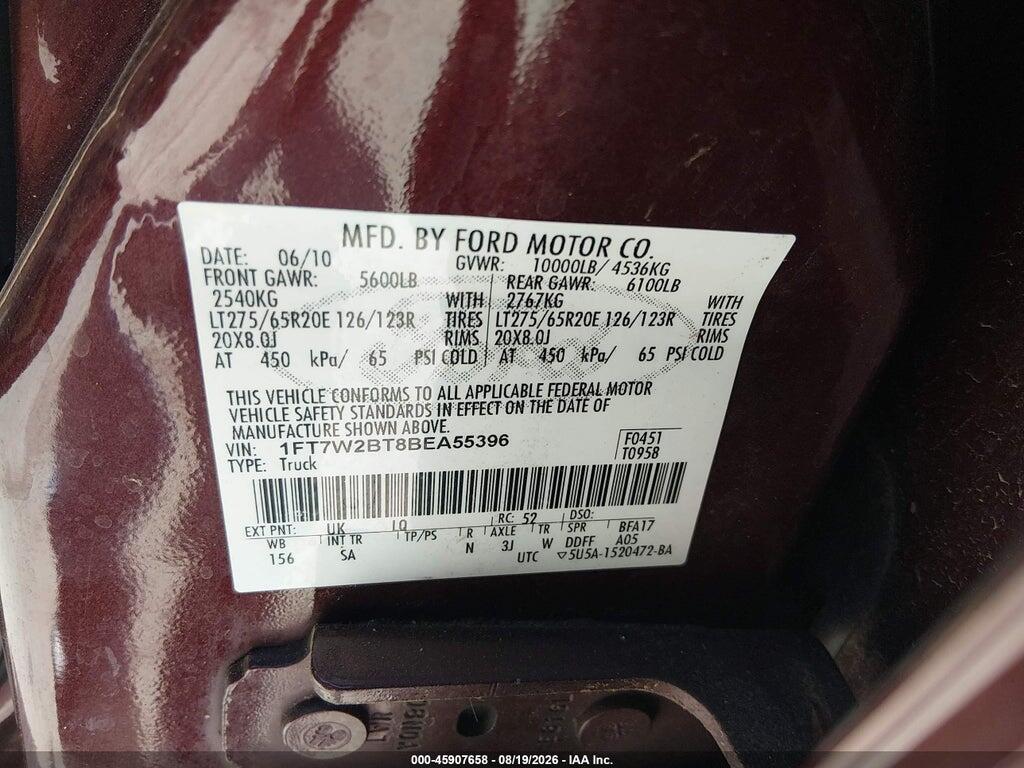 1FT7W2BT8BEA55396 2011 FORD F-250 photo no. 9