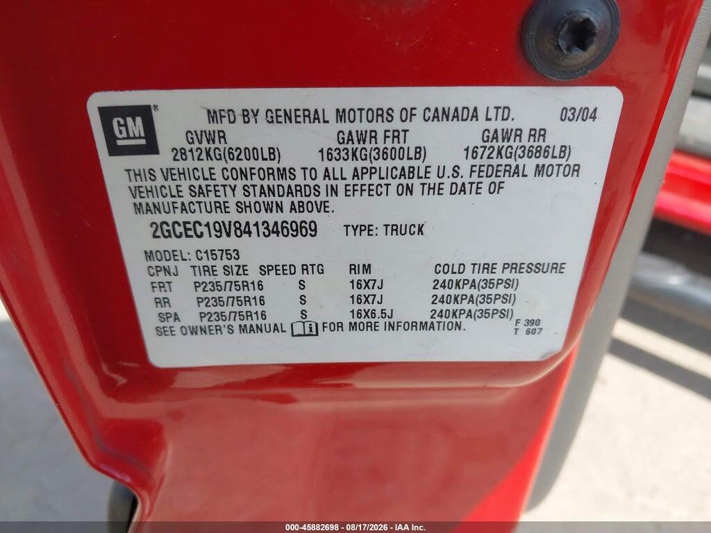 2GCEC19V841346969 2004 CHEVROLET SILVERADO 1500 photo no. 9