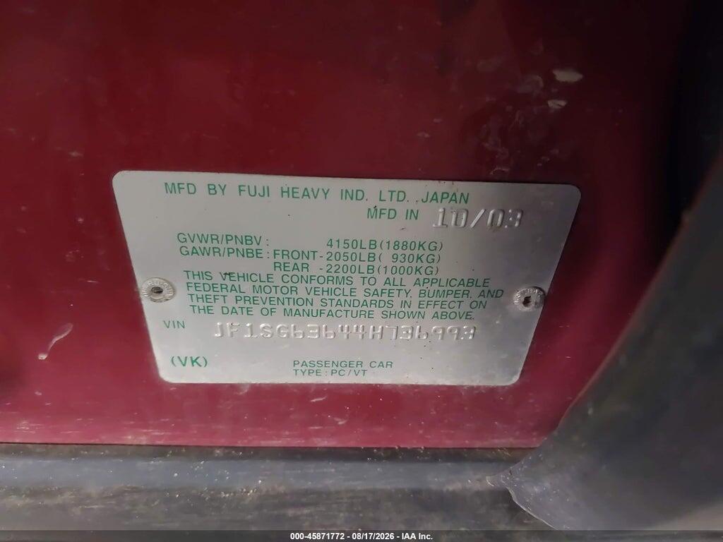 JF1SG63644H736993 2004 SUBARU FORESTER photo no. 9