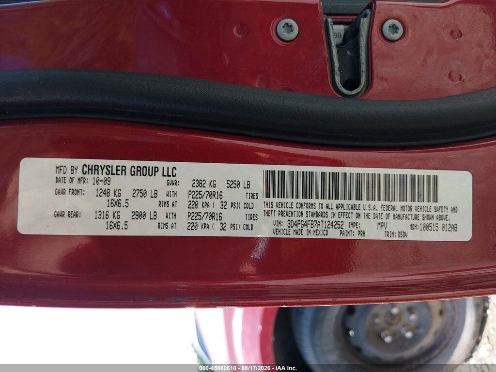 3D4PG4FB7AT124252 2010 DODGE JOURNEY photo no. 9