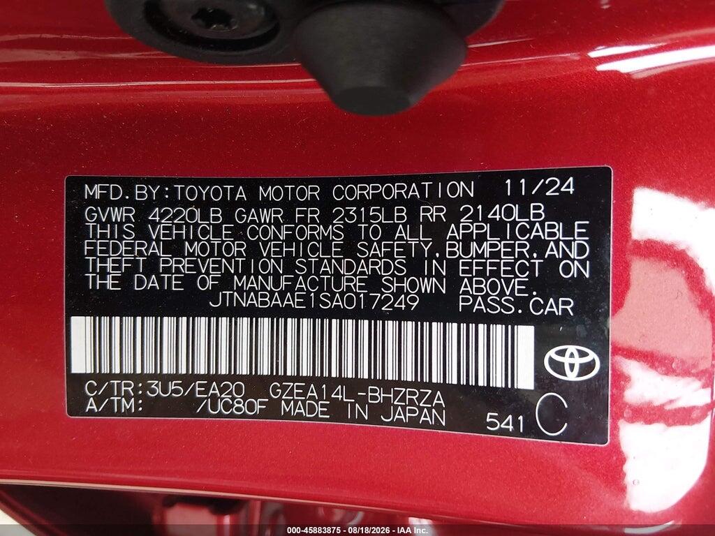 JTNABAAE1SA017249 2025 TOYOTA GR COROLLA photo no. 9
