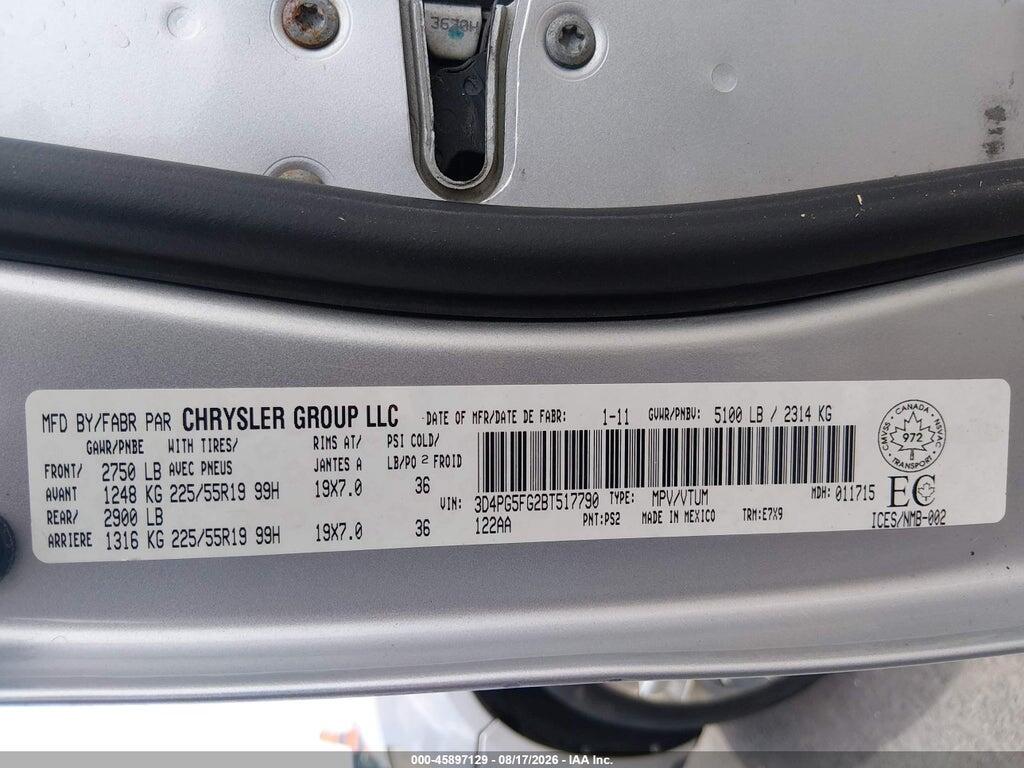 3D4PG5FG2BT517790 2011 DODGE JOURNEY photo no. 9