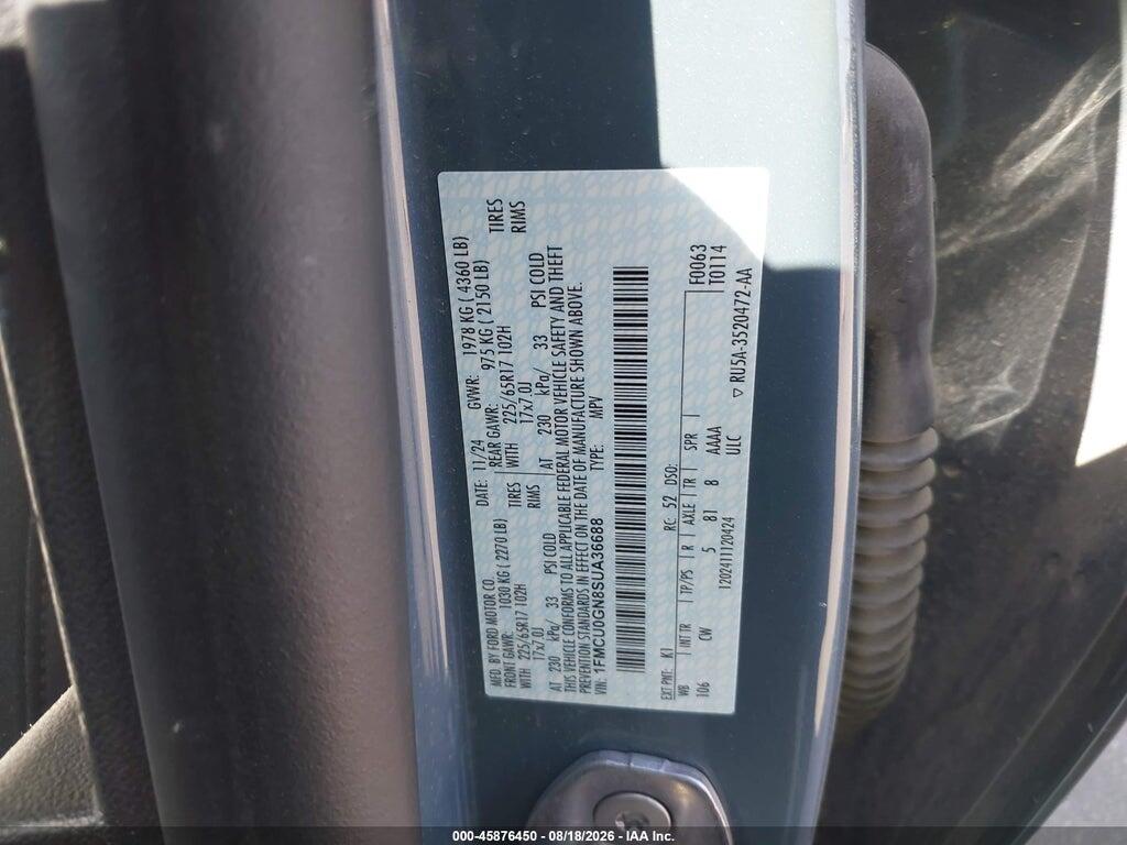 1FMCU0GN8SUA36688 2025 FORD ESCAPE photo no. 9