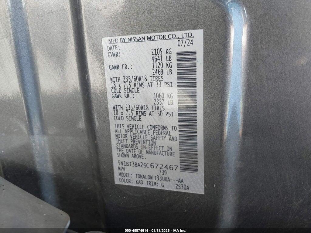 5N1BT3BA2SC672467 2025 NISSAN ROGUE photo no. 9