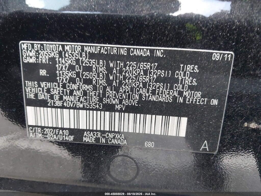 2T3BF4DV7BW153543 2011 TOYOTA RAV4 photo no. 9