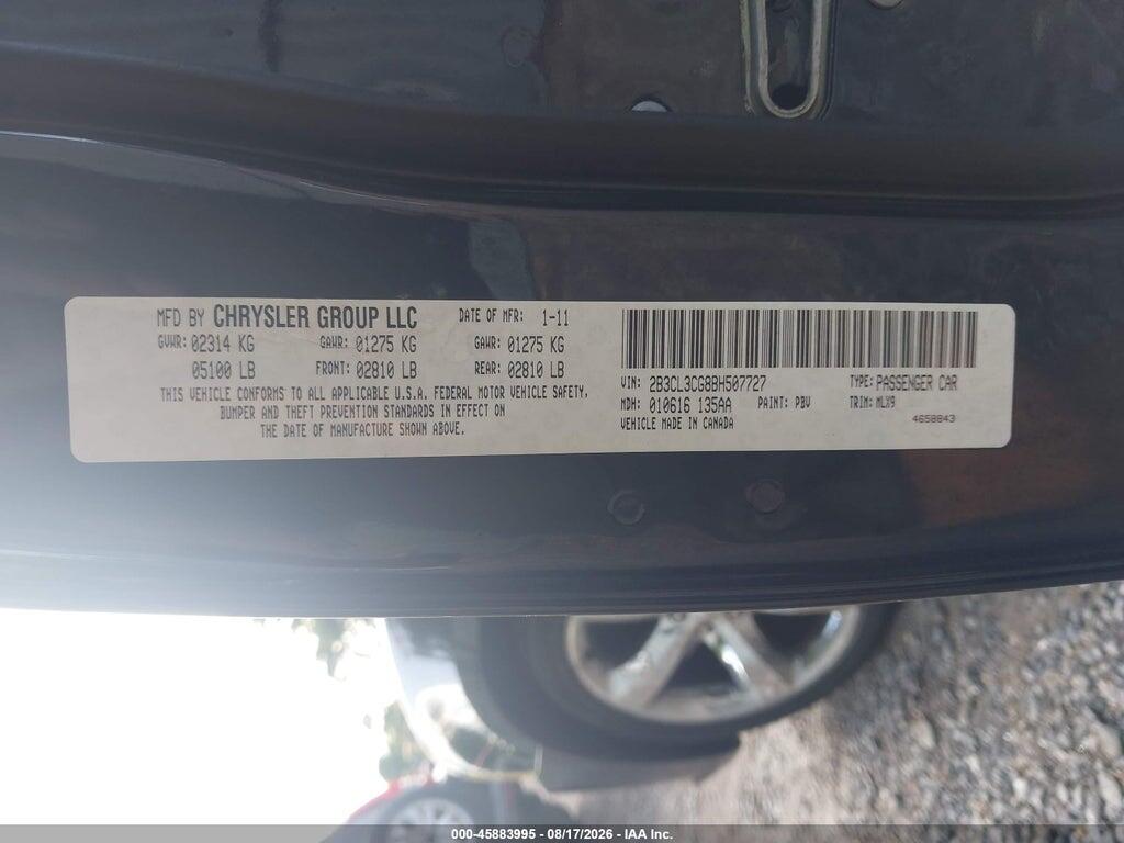 2B3CL3CG8BH507727 2011 DODGE CHARGER photo no. 9