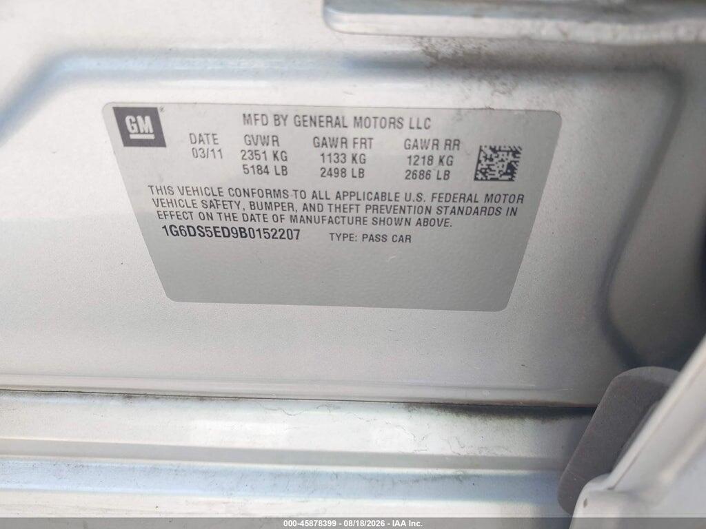 1G6DS5ED9B0152207 2011 CADILLAC CTS photo no. 9