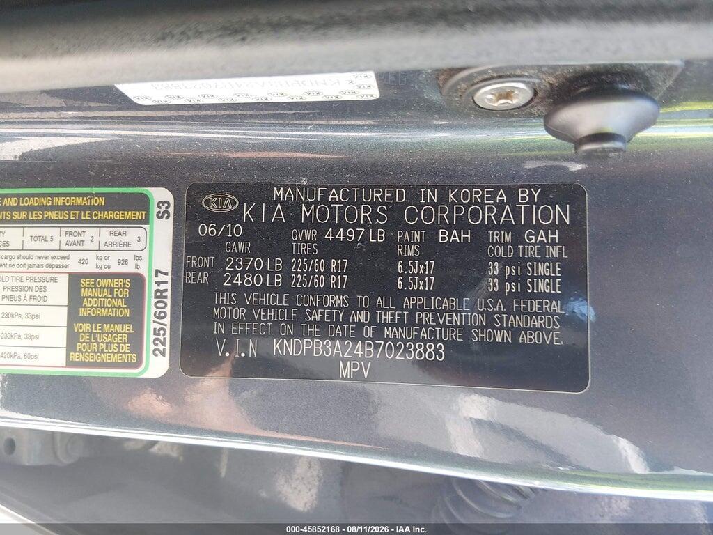 KNDPB3A24B7023883 2011 KIA SPORTAGE photo no. 9