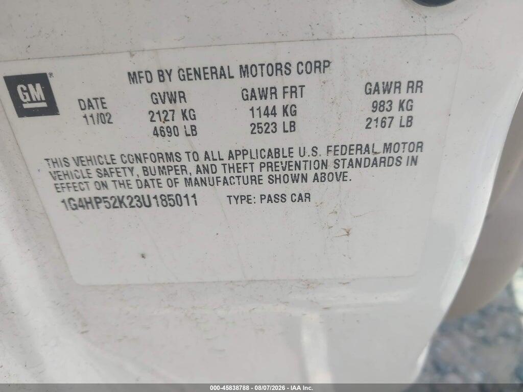 1G4HP52K23U185011 2003 BUICK LESABRE photo no. 9