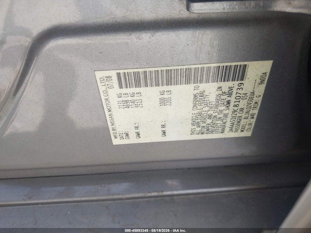1N4AA51E29C810739 2009 NISSAN MAXIMA photo no. 9