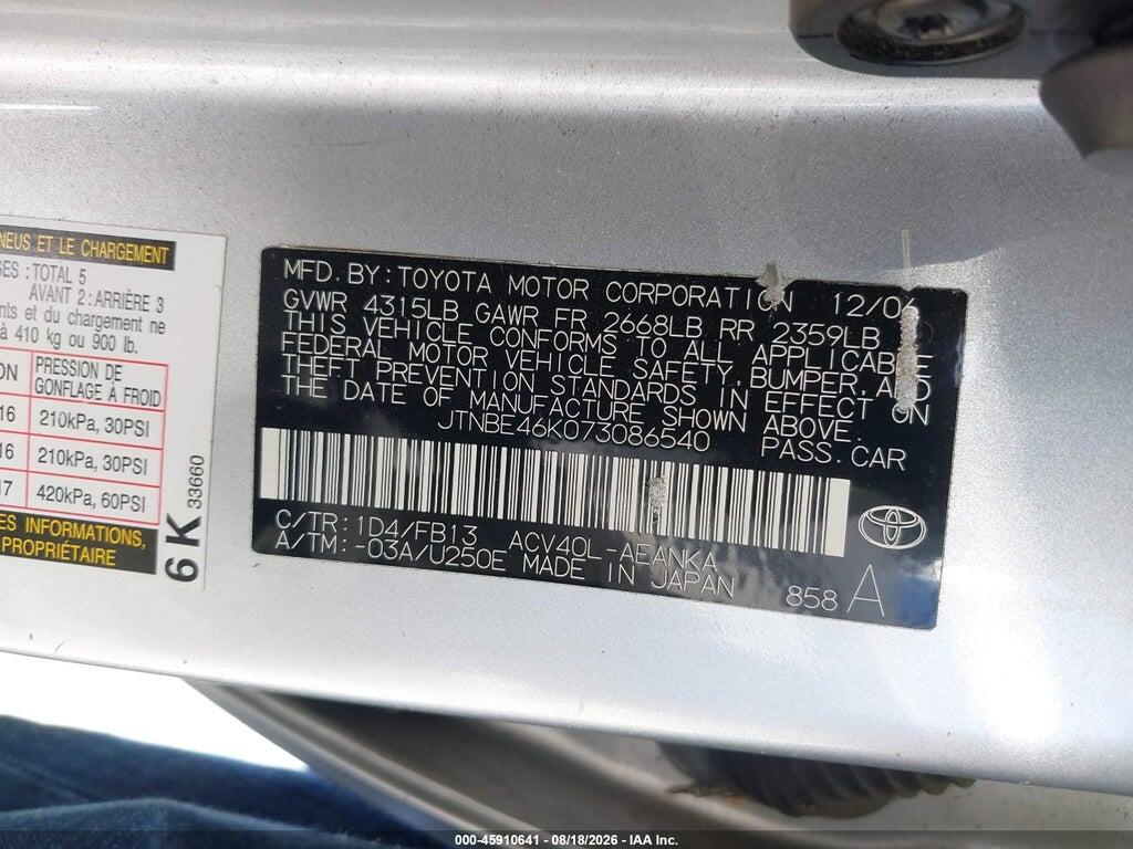 JTNBE46K073086540 2007 TOYOTA CAMRY photo no. 9