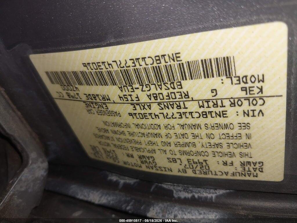 3N1BC11E77L413016 2007 NISSAN VERSA photo no. 9