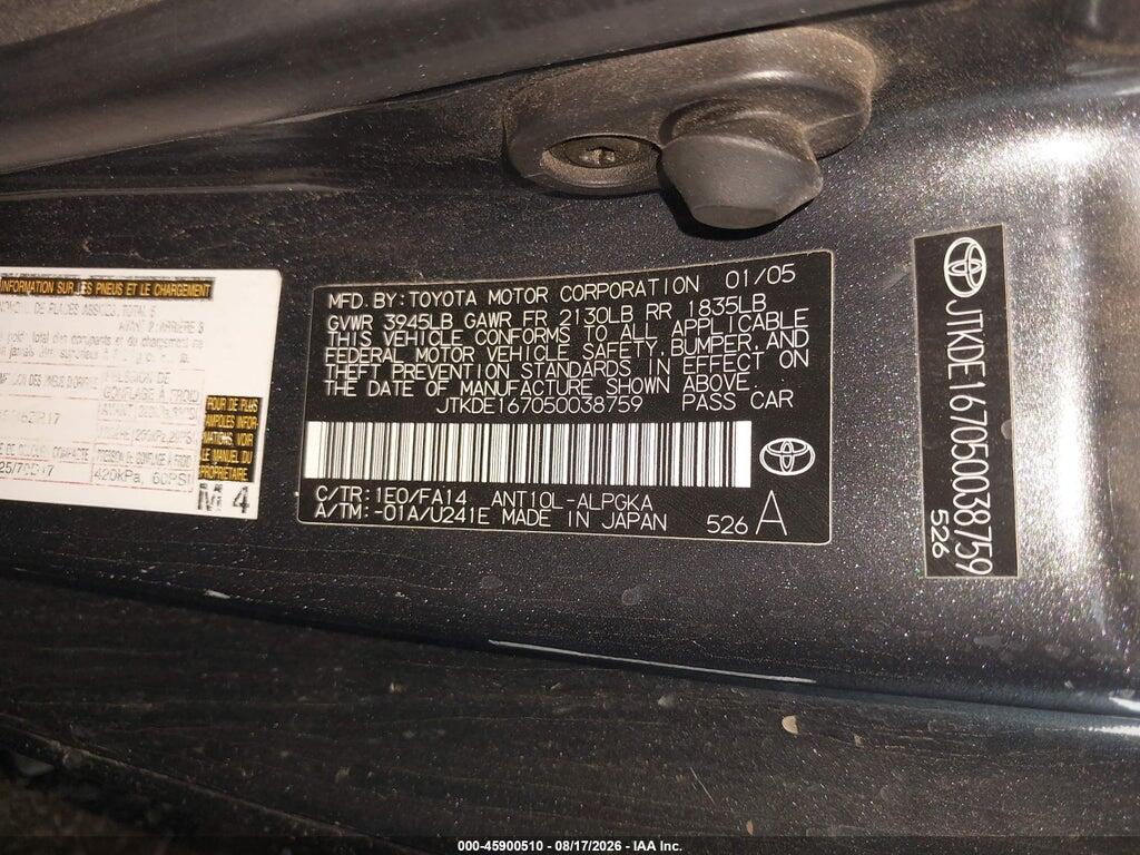 JTKDE167050038759 2005 SCION TC photo no. 9