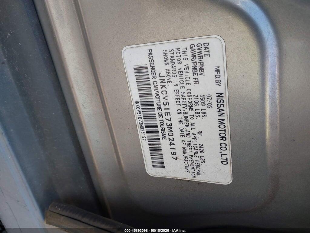 JNKCV51E73M024197 2003 INFINITI G35 photo no. 9