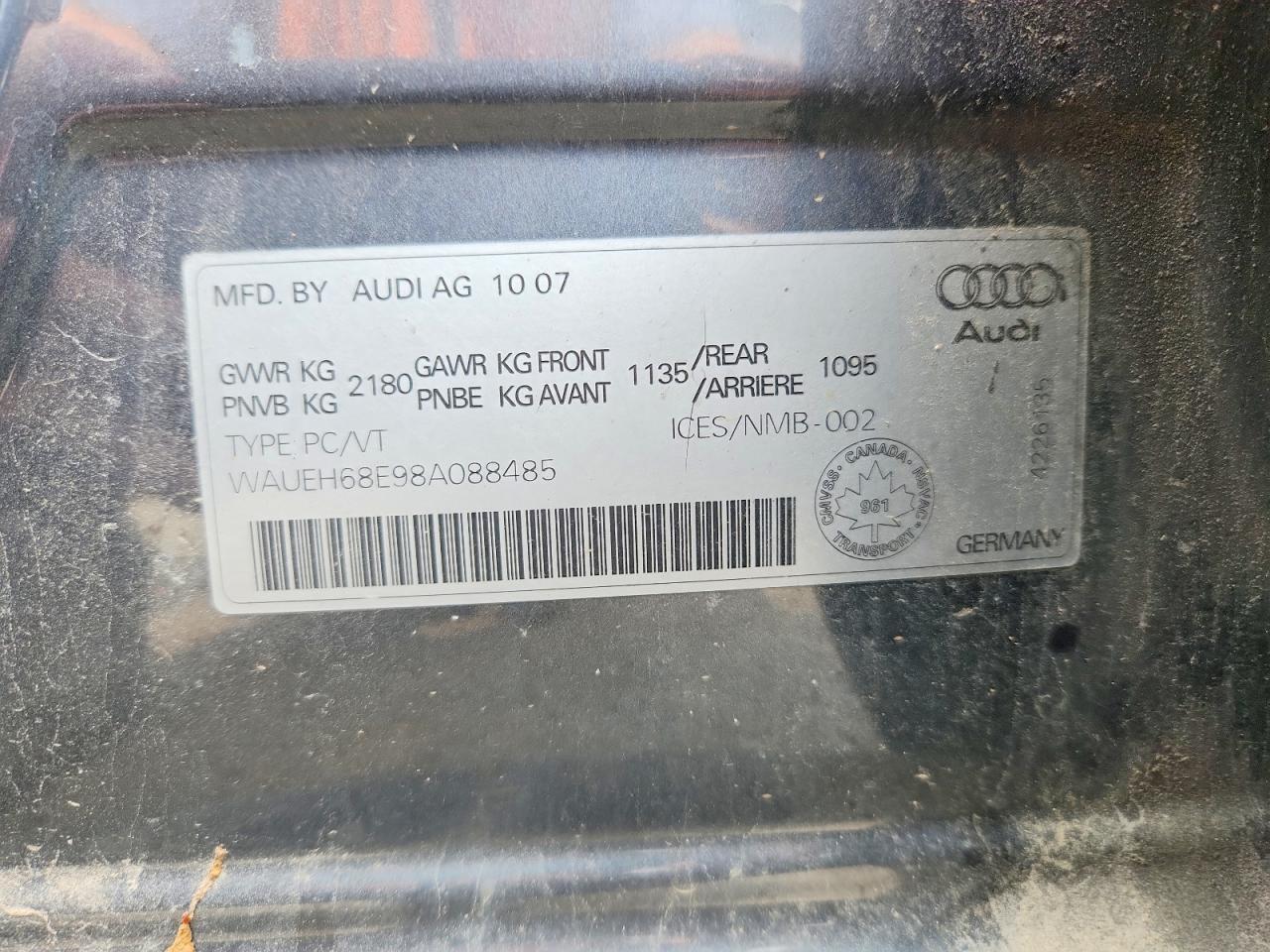 2008 AUDI A4 S-LINE 3.2 QUATTRO — Фото 12 из 12