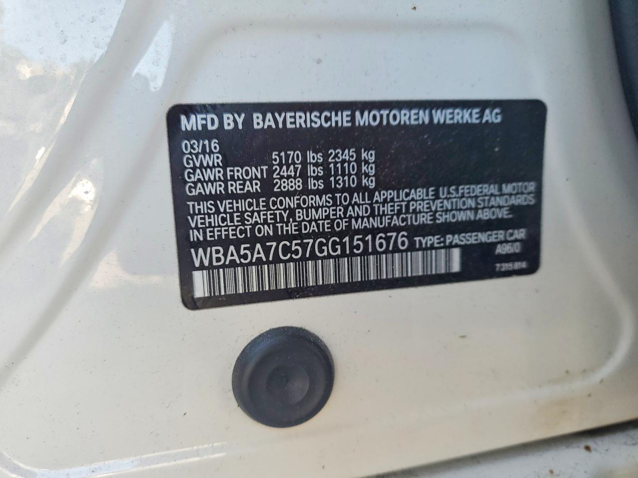 WBA5A7C57GG151676 2016 BMW 528 photo no. 12