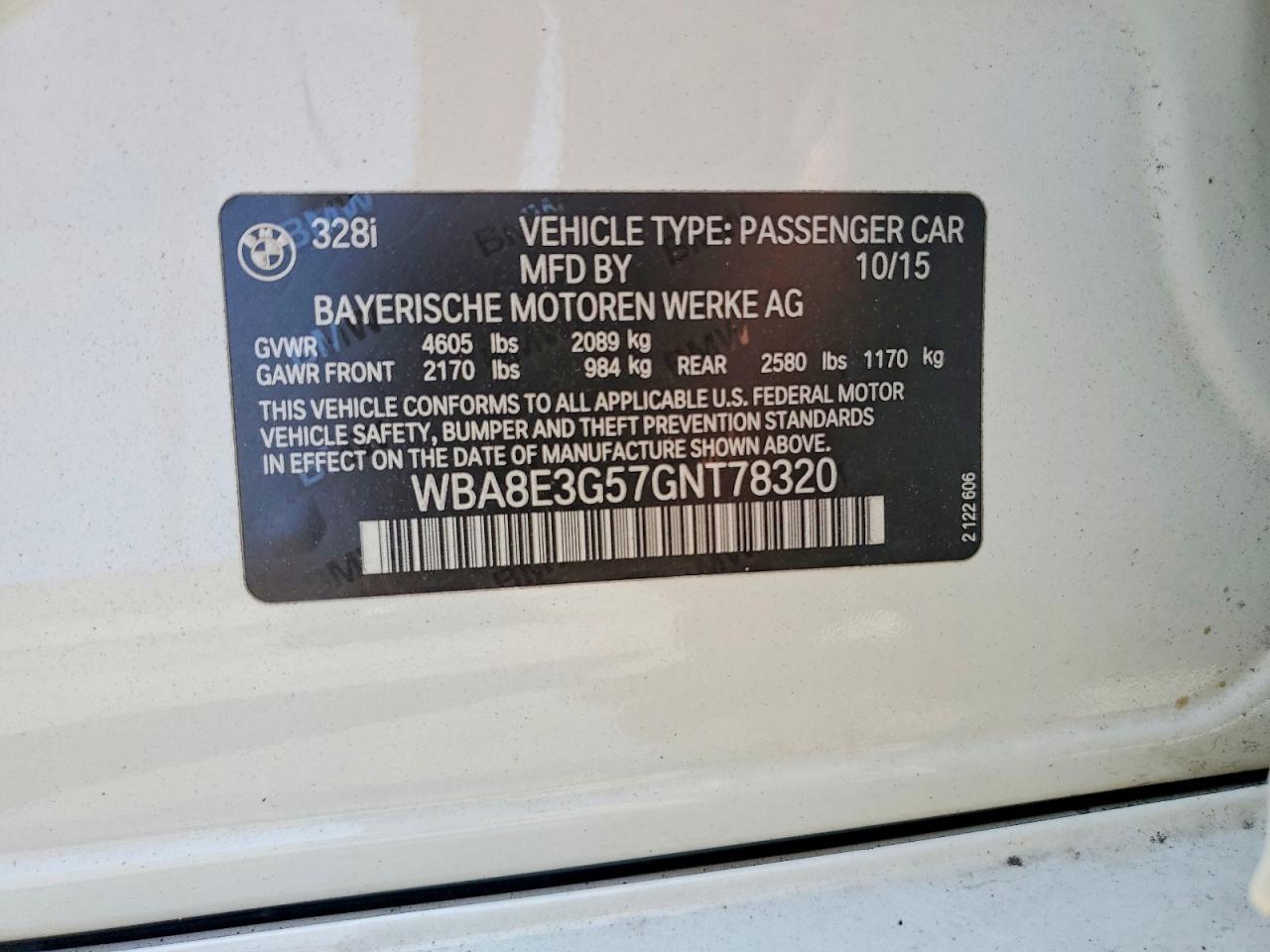 2016 BMW 328 XI SULEV — Фото 12 из 12