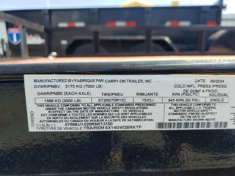 2024 CARRY-ON 6X14GW2BRKTP UTILITY TRAILER — Фото 8 из 9