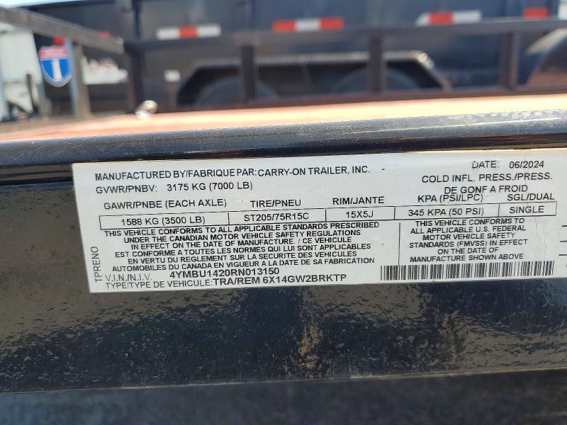 2024 CARRY-ON 6X14GW2BRKTP UTILITY TRAILER — Фото 9 из 9