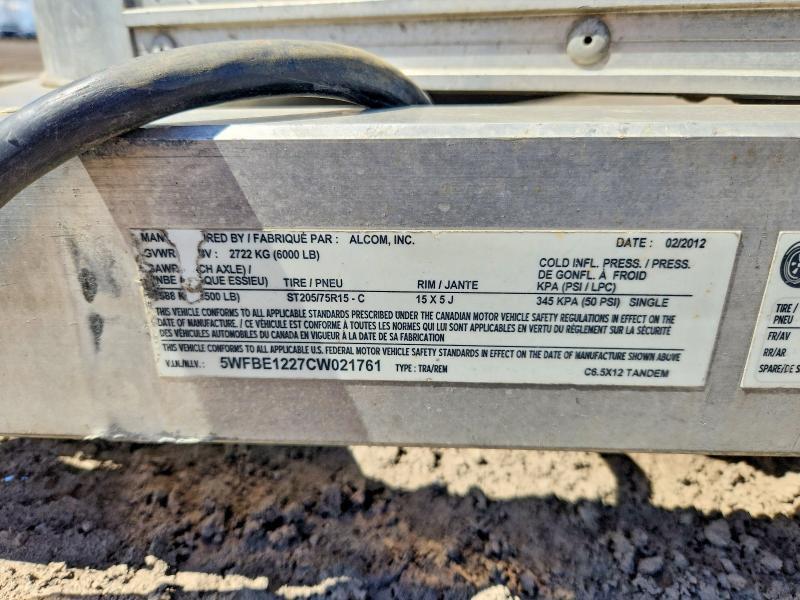 5WFBE1227CW021761 2012 CARGO TRAILER TRAILER photo no. 10