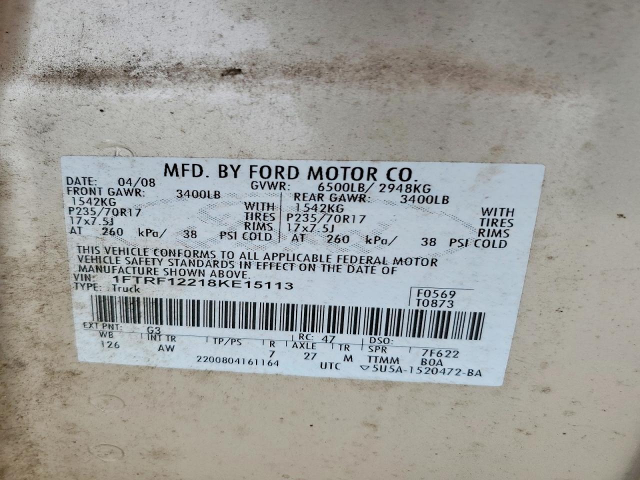 2008 FORD F150 — Фото 12 из 12