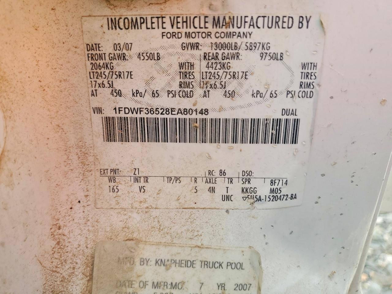 1FDWF36528EA80148 2008 FORD F350 photo no. 12