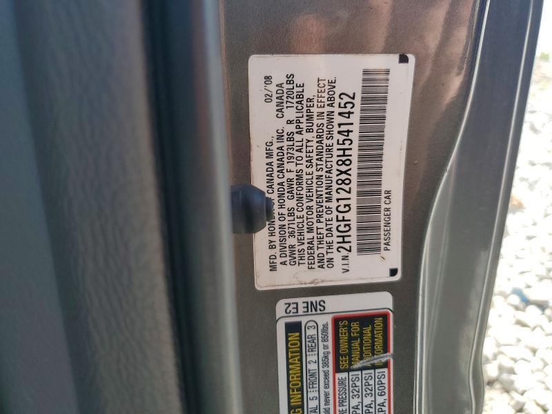2008 HONDA CIVIC EX — Фото 13 из 15