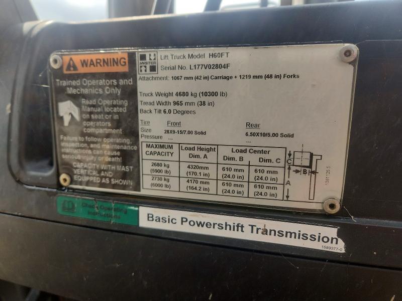 L177V02804F 2008 HYSTER H60FT photo no. 10