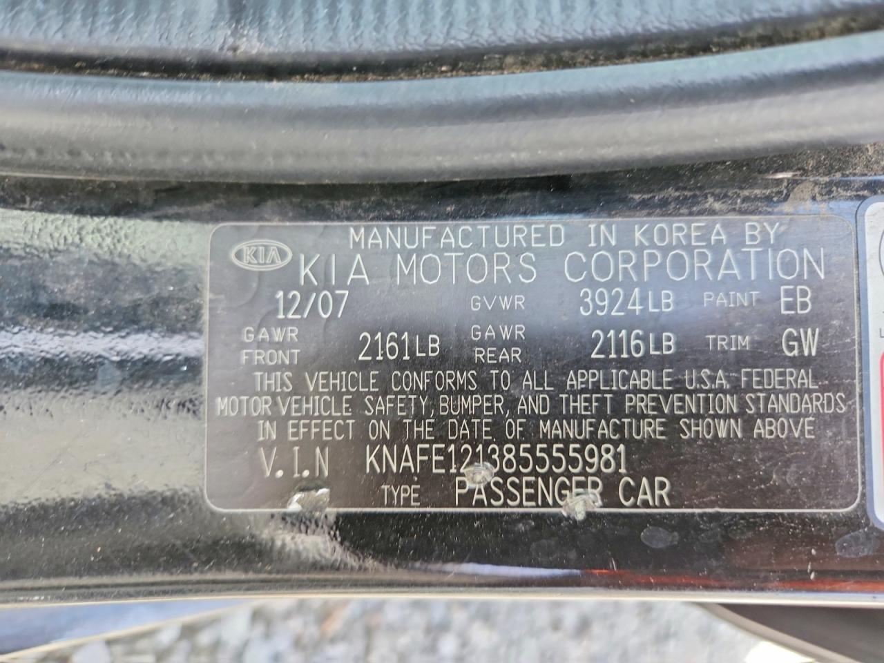 2008 KIA SPECTRA LX — Фото 12 из 12