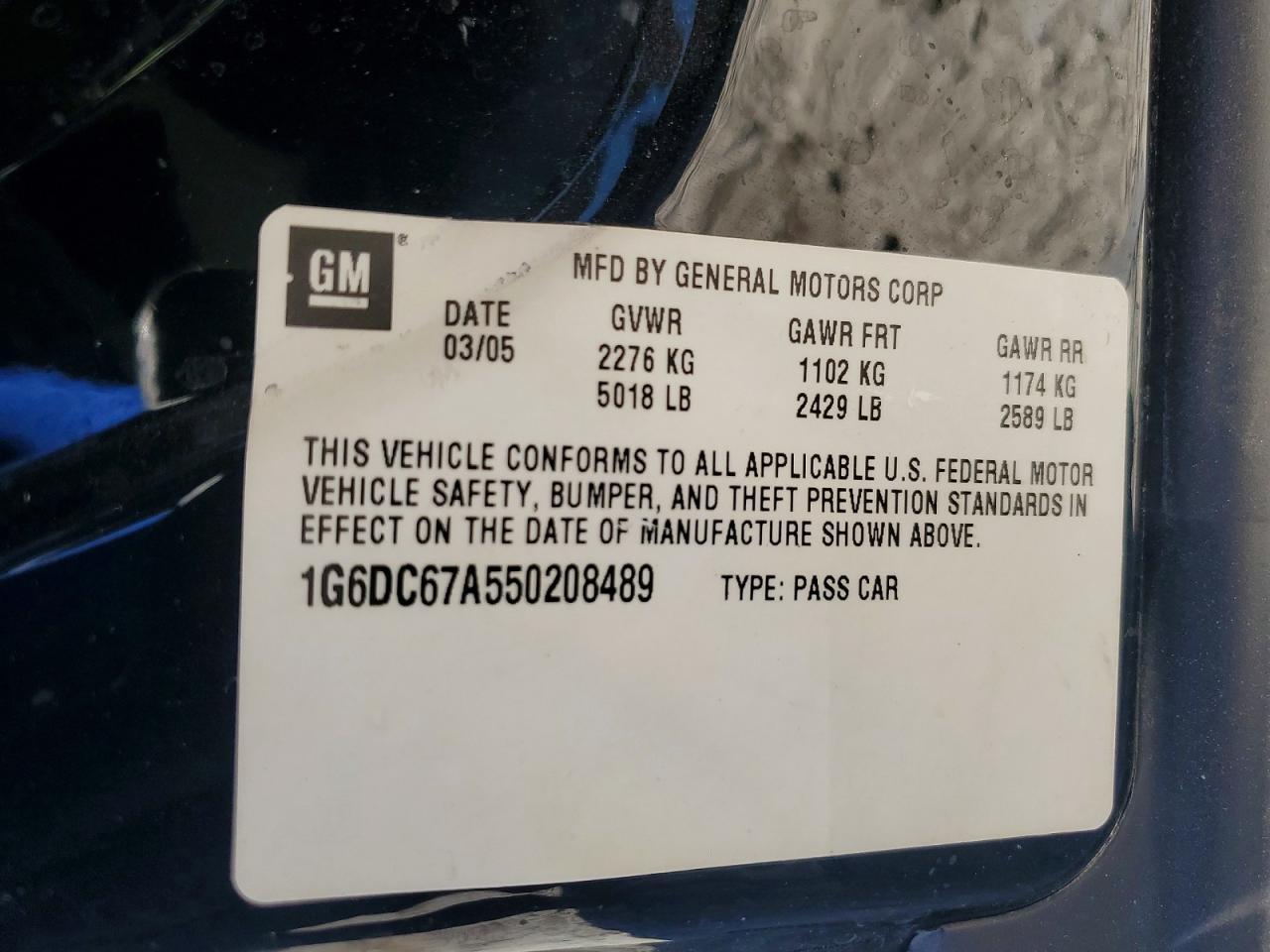 1G6DC67A550208489 2005 CADILLAC STS photo no. 12