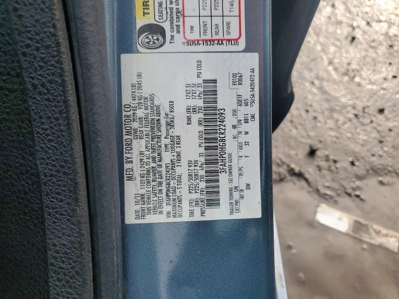 2012 FORD FUSION SE — Фото 12 из 12
