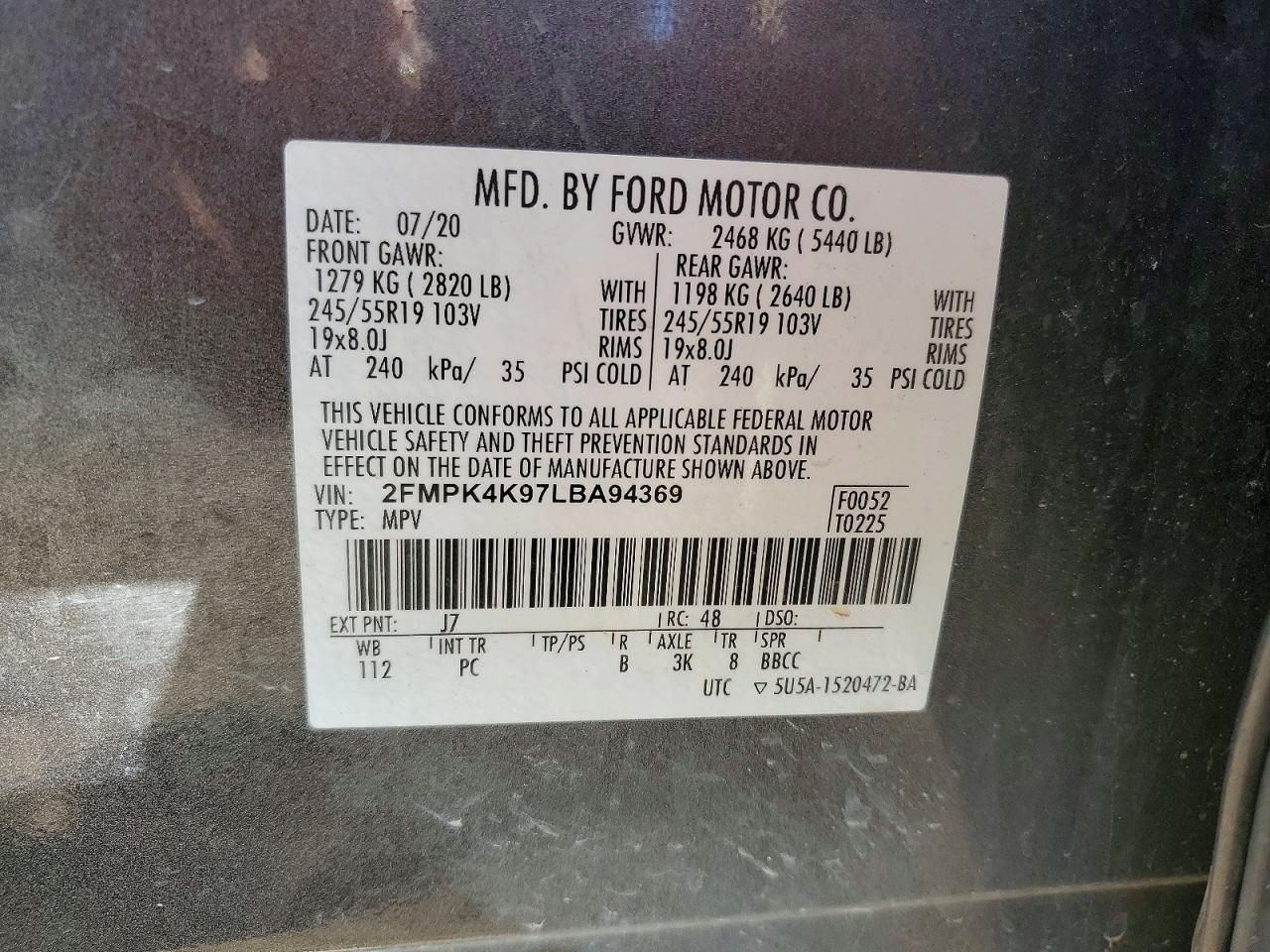 2020 FORD EDGE TITANIUM — Фото 13 из 13