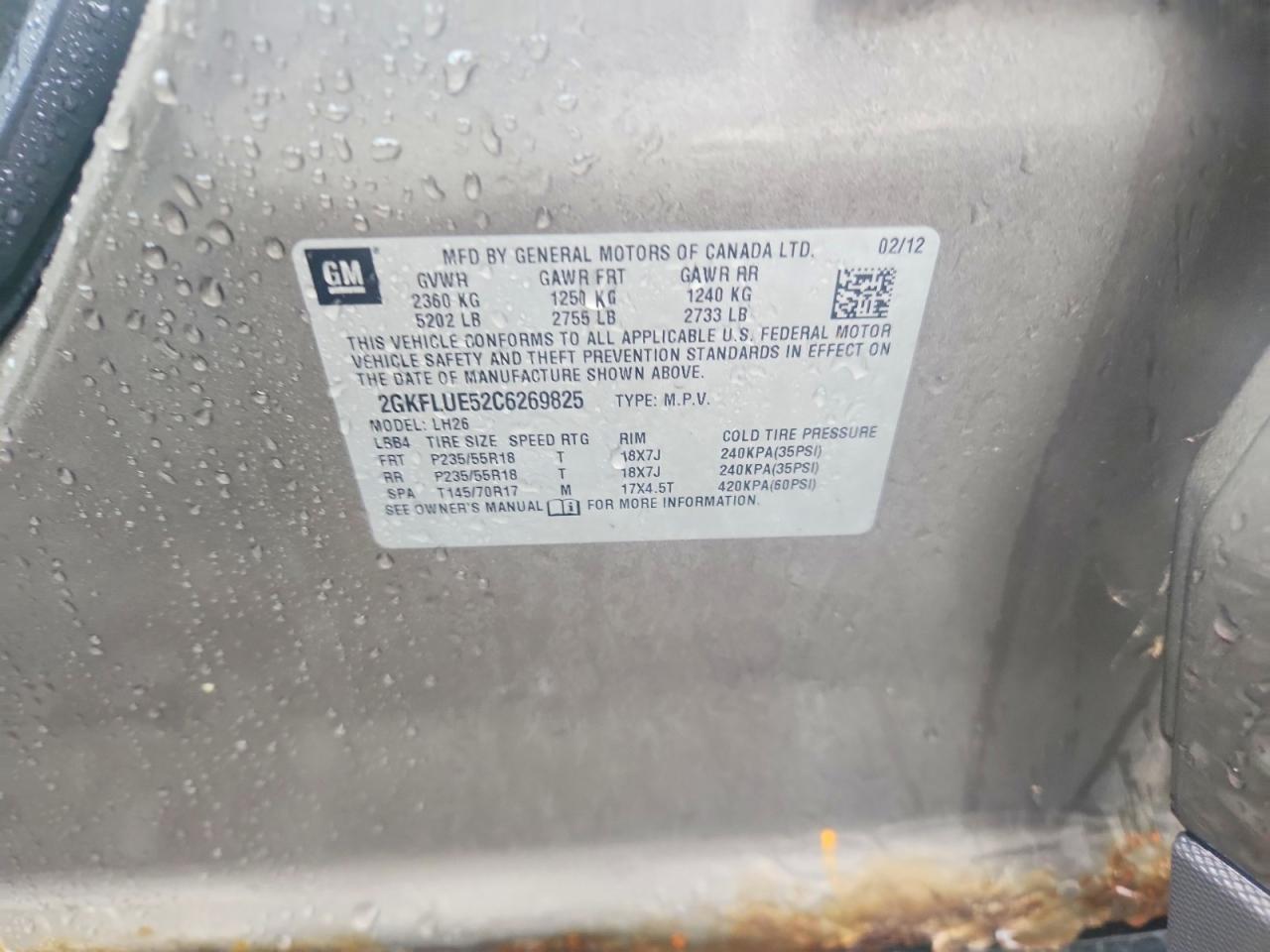 2GKFLUE52C6269825 2012 GMC TERRAIN photo no. 12