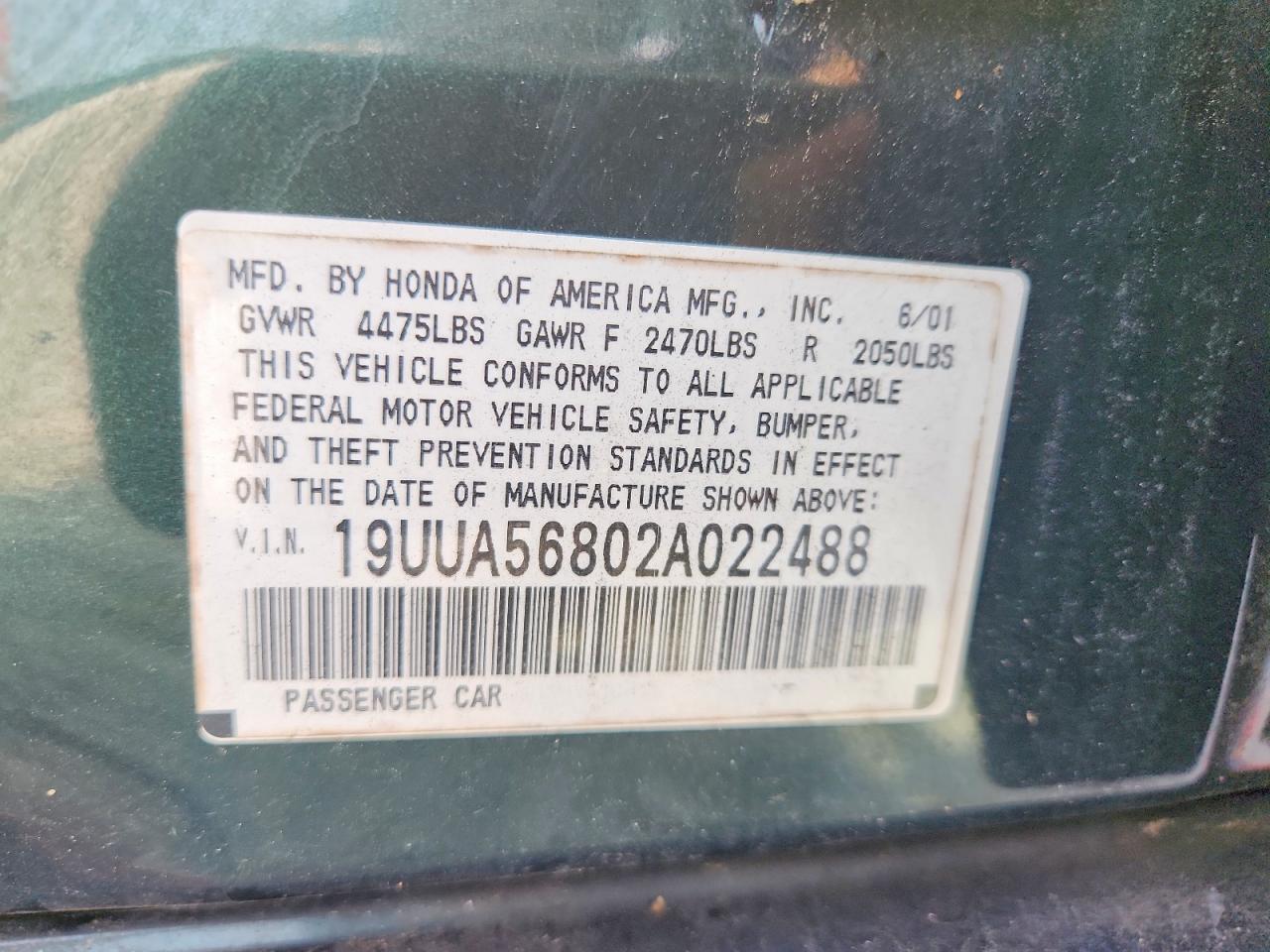 19UUA56802A022488 2002 ACURA 3.2TL photo no. 12
