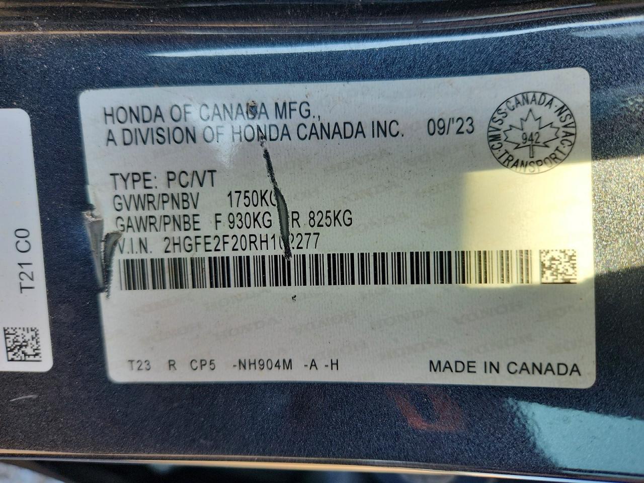 2024 HONDA CIVIC LX — Фото 12 из 12