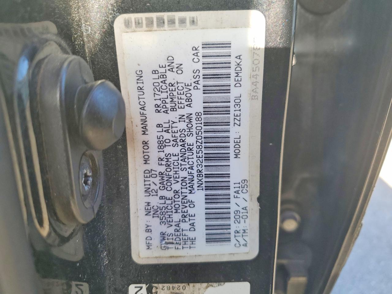 2008 TOYOTA COROLLA CE — Фото 12 из 12