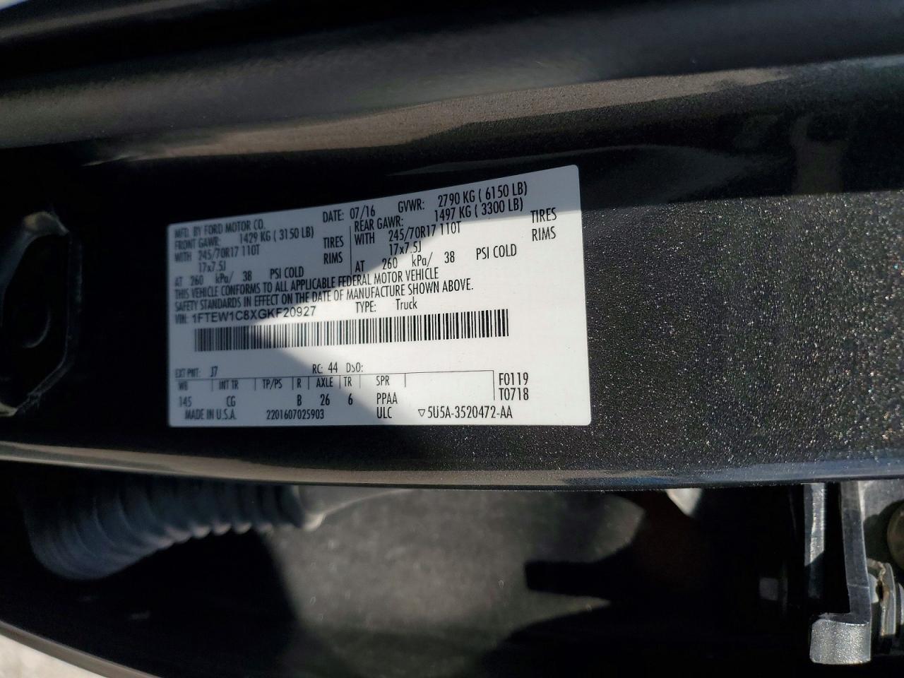2016 FORD F150 SUPERCREW — Фото 12 из 12