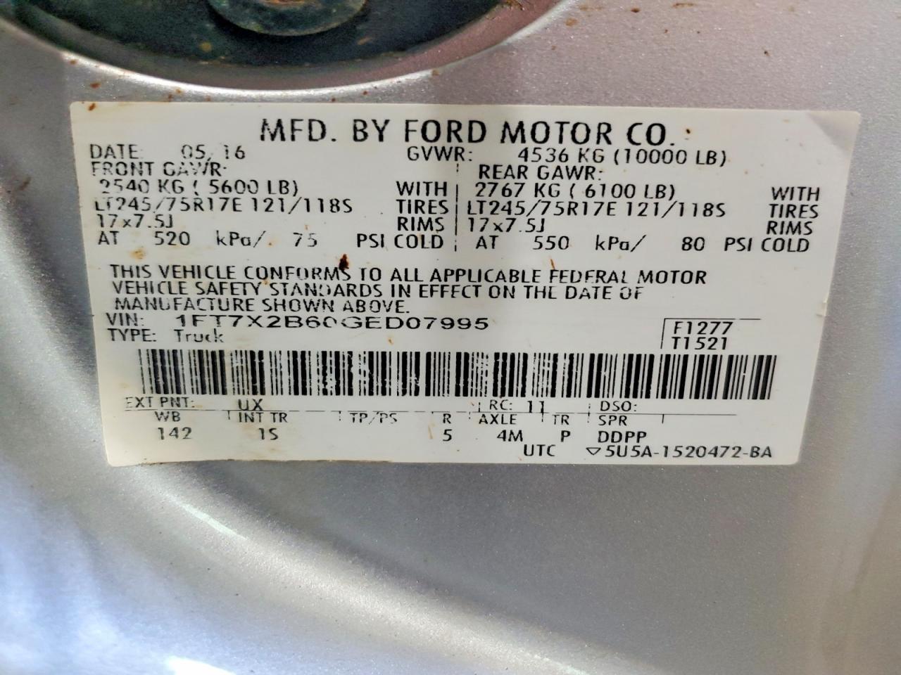 2016 FORD F250 SUPER DUTY — Фото 12 из 12