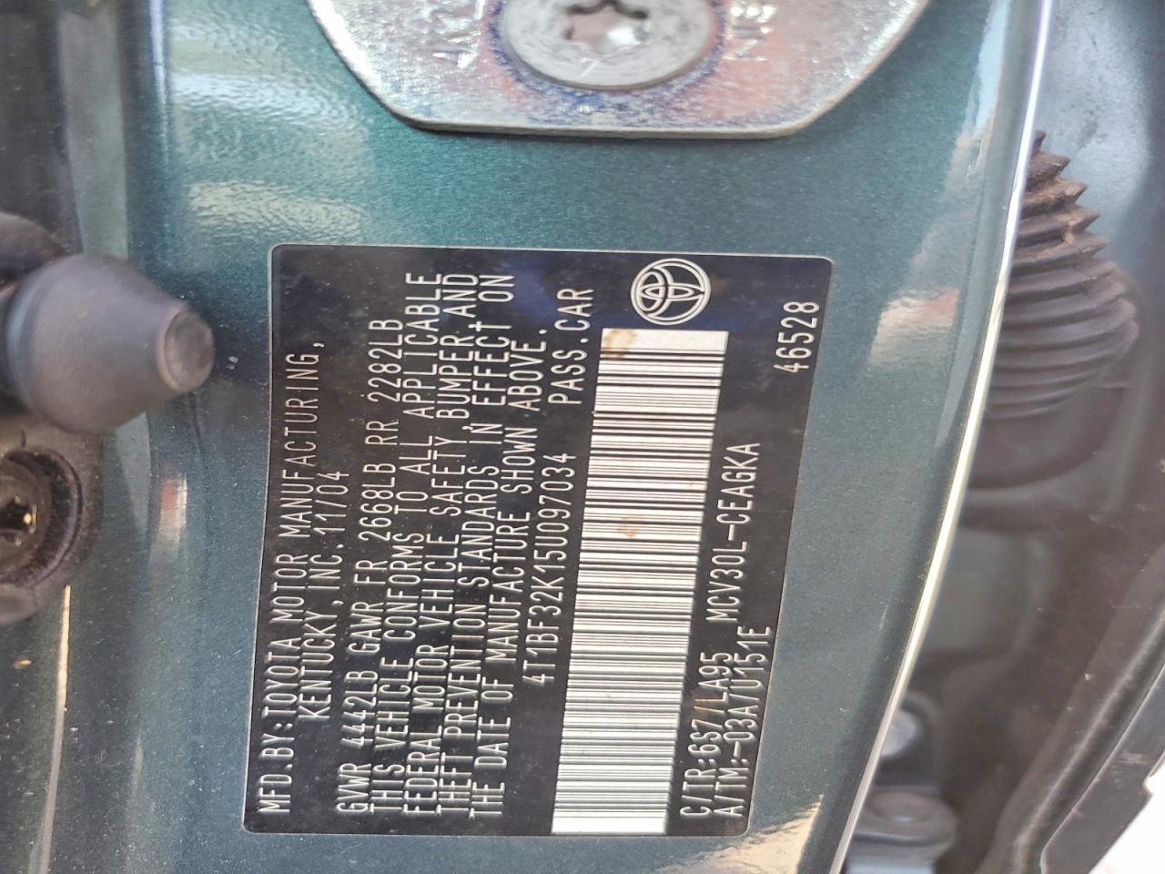 2005 TOYOTA CAMRY XLE V6 — Фото 12 из 12