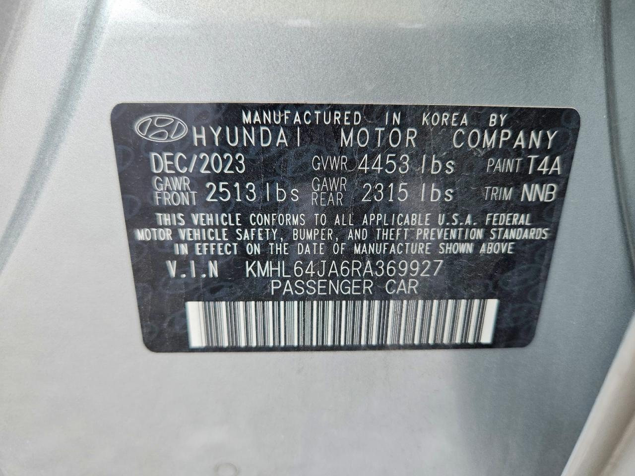 KMHL64JA6RA369927 2024 HYUNDAI SONATA photo no. 12