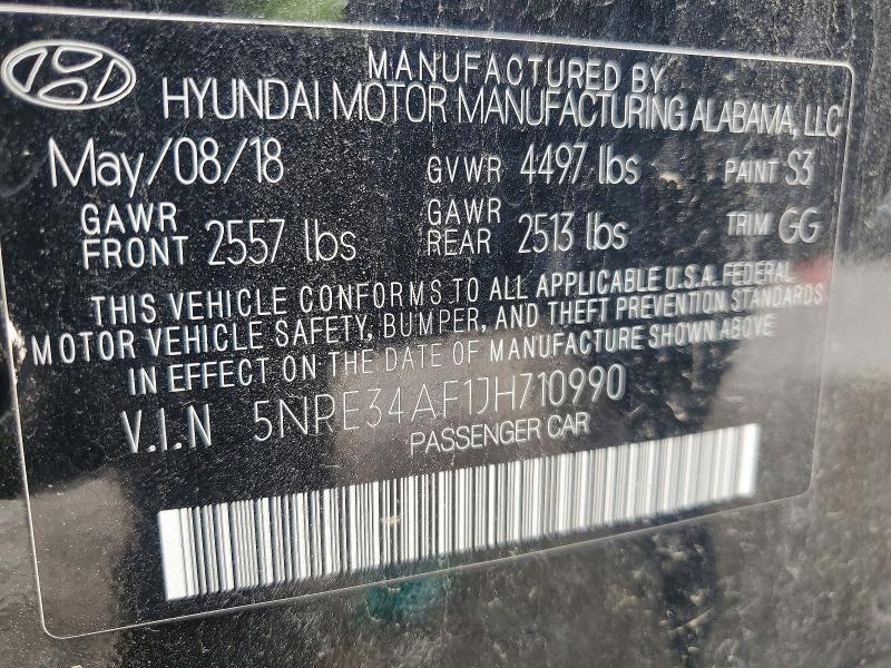 5NPE34AF1JH710990 2018 HYUNDAI SONATA photo no. 12