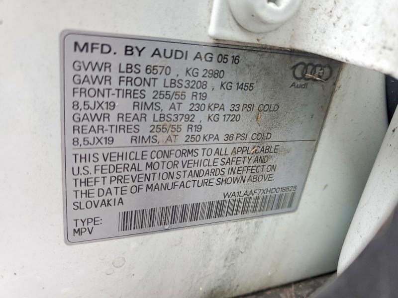 2017 AUDI Q7 PREMIUM PLUS — Фото 12 из 12