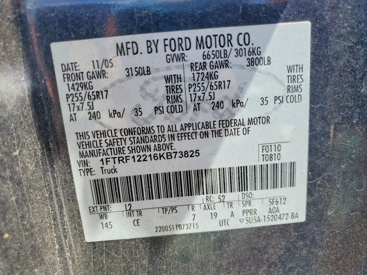 2006 FORD F150 XL — Фото 12 из 12