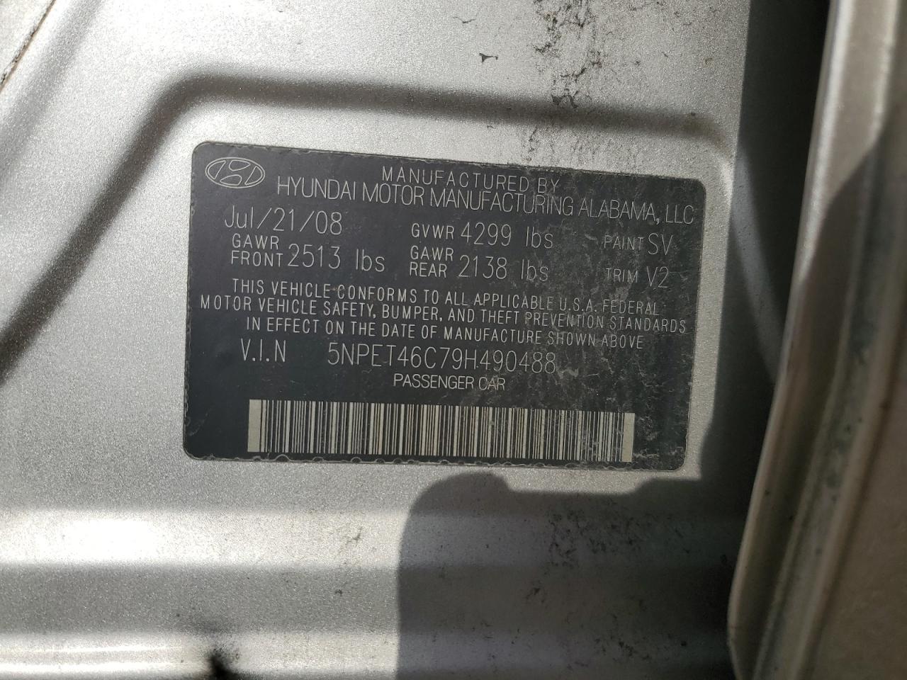 2009 HYUNDAI SONATA GLS — Фото 12 из 12