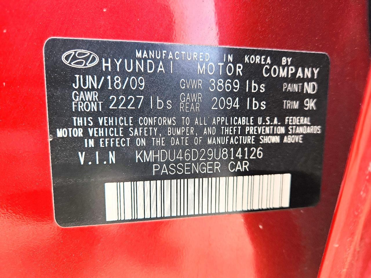 2009 HYUNDAI ELANTRA GLS — Фото 13 из 13