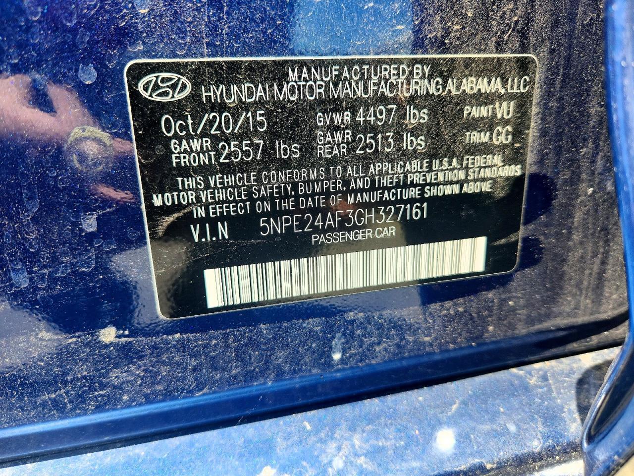 2016 HYUNDAI SONATA SE — Фото 12 из 12
