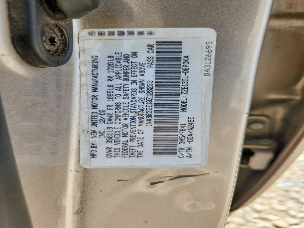 2003 TOYOTA COROLLA CE — Фото 13 из 13