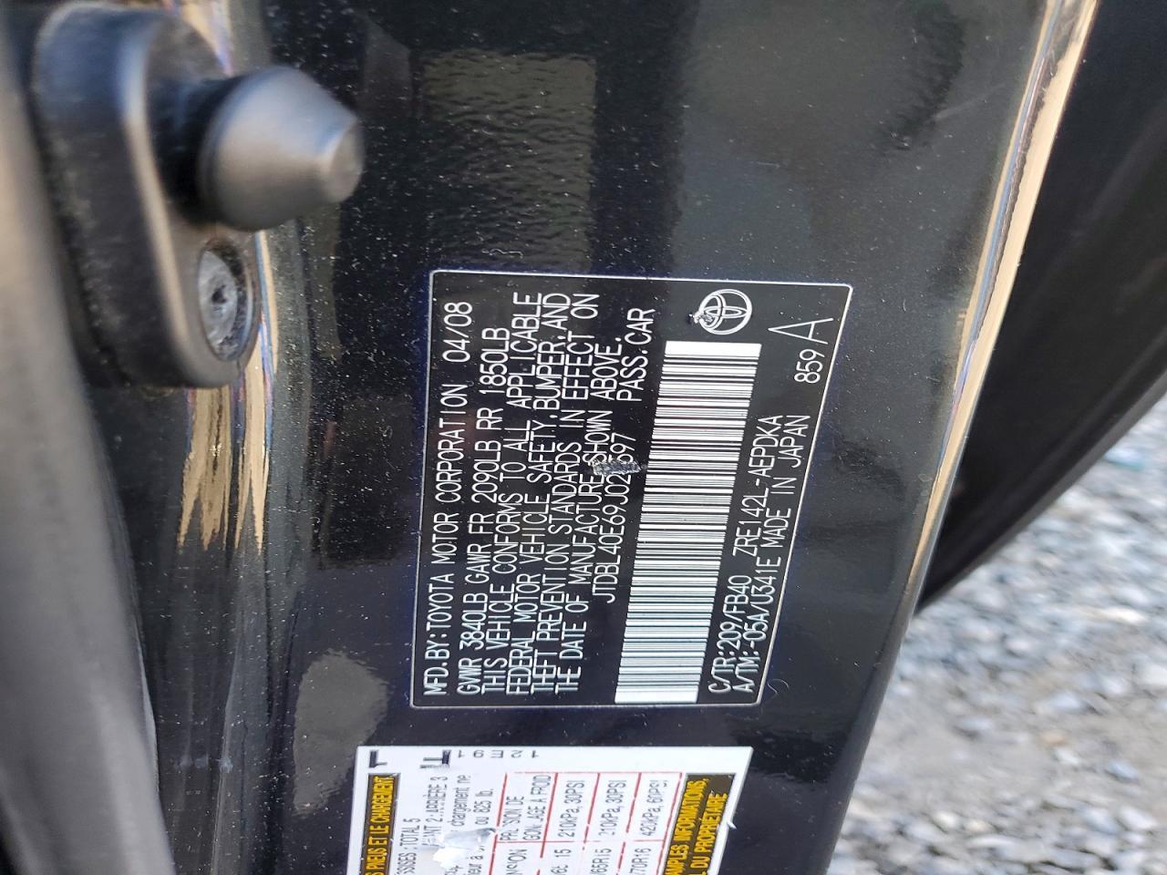 2009 TOYOTA COROLLA BASE — Фото 12 из 12