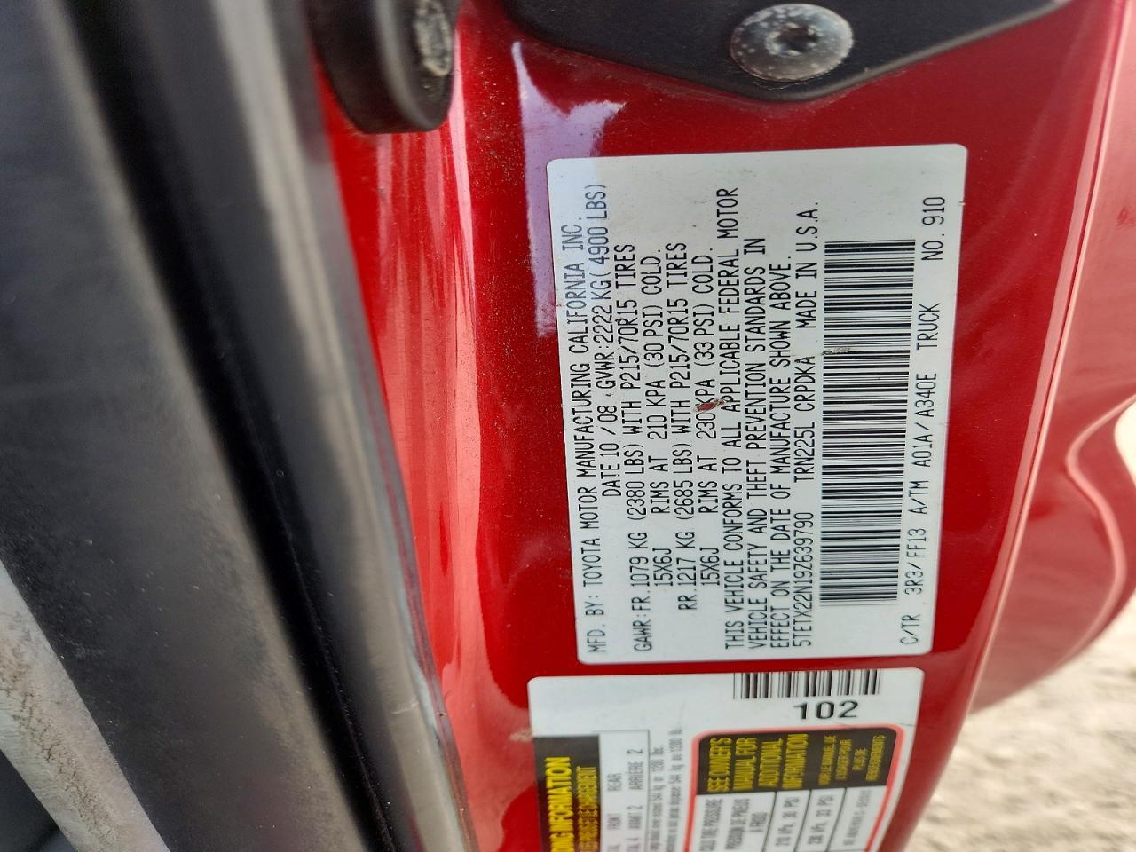 2009 TOYOTA TACOMA BASE — Фото 12 из 12
