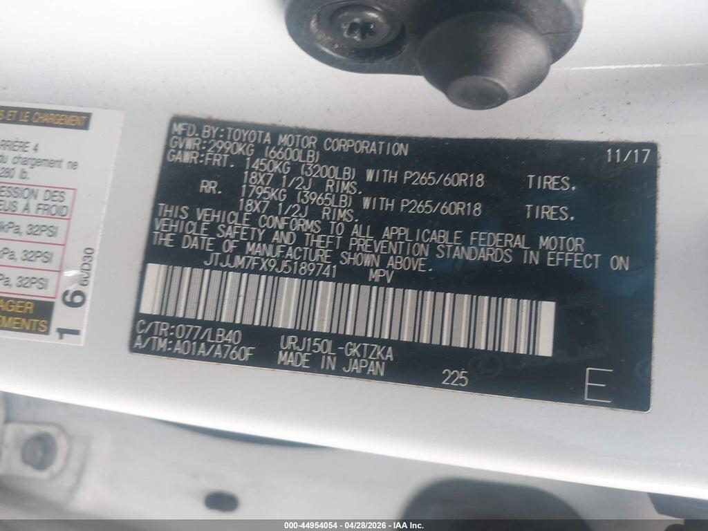 JTJJM7FX9J5189741 2018 LEXUS GX 460 photo no. 9